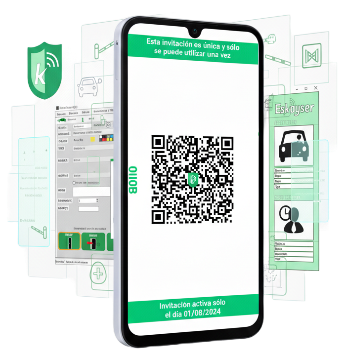 KNOVO aplicación móvil para el control de accesos con tecnología QR de un solo uso, desarrollado por Eskayser